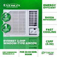 EVEREST Etm20wdr2-Hf Window Type Manual Aircon with Healthy Air Filter - 2.0 HP