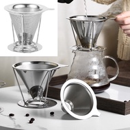 Portable Pour Over Coffee Dripper Stainless Steel Drip Dripper Double Layer Mesh Coffee Filter Holder(1 PC)