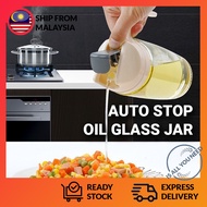 Automatik Jug Minyak Kaca Mutlifunction Auto Open Flip Cover Glass Oil Jugs Non Spill Glass Oil Jug 