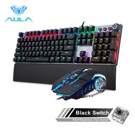 AULA Gamingแป้นพิมพ์และเมาส์Comboสีดำ/สีฟ้าสำหรับPCเกมแล็ปท็อป (F2088 + S20)