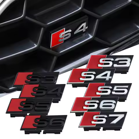 1PC S3 S4 S5 S6 S7 Logo Badge Car Front Grille Emblem for Audi A4 B7 A6 C7 B9 B6 A5 C6 4F A5 A3 A1 S