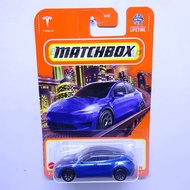 Matchbox Tesla Model Y biru