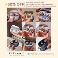 [ViVian.l] FreeClip Crystal Snowflake Ear Huggers | Hypoallergenic Clip-On Ear Jewelry | Sweat-Resis