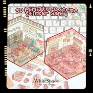 Whitespace 3D Miniature Scene Sticker Game Cute Simulation Shop Journal Landscape Series Sticker