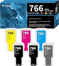 766 Ink Cartridge Set Replacement for HP 766 3ED57A P2V89A P2V90A P2V91A P2V93A 3ED55A Ink Cartridge