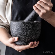 Household All-Stone Garlic Masher Garlic Grinder Garlic Mortar Kitchen Stone Mortar Dragon Stone Mor