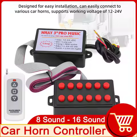 Car Horn Controller Volume Switching 8 Sound - 16 Sound Control Unit Car Horn Sound Effect Controlle