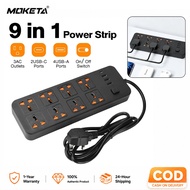 Multi Plug 8 Port 4 USB PD 20W Surge Protector Extension Cord 2000W 2M Wayar Sambungan