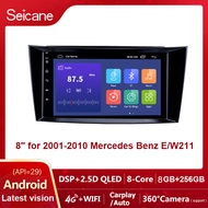 Seicane ซีแคน 8 นิ้ว 2.5D IPS หน้าจอสัมผัส Android 15.0 สำหรับ Mercedes Benz E-Class W211 CLS W219 C