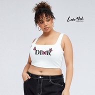 ♞Plus size Squareneck Croptop White Sleeveless Sando Women Fashion Clothes Lovemichcollections