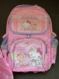 (全新)Sanrio Hello Kitty 兒童護脊書包 （附防水套）