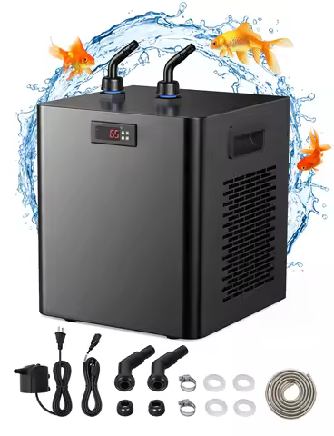Aquarium Chiller 132gal 500L, 1/2 HP Active Aqua Chiller for Axolotl,Hydroponic System,Sea/Fresh Wat