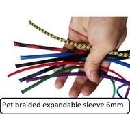 1 Meter Pet Sleeve Braided Protective Cable 6mm Cable Sleeve Sleeving Cable Wrap Cable 6mm anti-heat