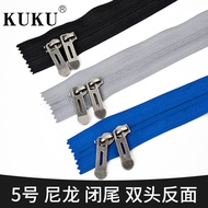 Zip beg galas No. 5 nilon, zip beg sekolah, zip dua hala dengan gigi terbalik, beg kamera, zip beg k