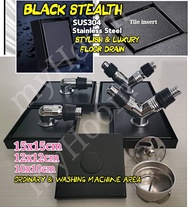 Bathroom 10/12/15cm Black Stealth 304 Stainless Steel Floor Drain/Washing Machine N  Kitchen Area Fl