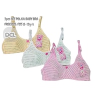 3 pcs POLKA DOTS BABY BRA Prepacked
