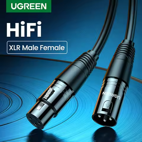 Ugreen XLR Cable Karaoke Microphone Sound Cannon Cable Plug XLR Extension Mikrofon Cable for Audio M