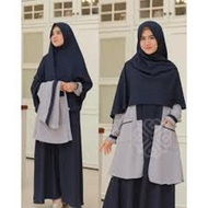 ELBINA SYARI SET Baju Gamis Wanita Hijab Setelan Trendy