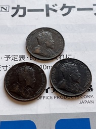 香港壹仙硬幣 愛德華七世（1902、1903、1904）三個一套$130