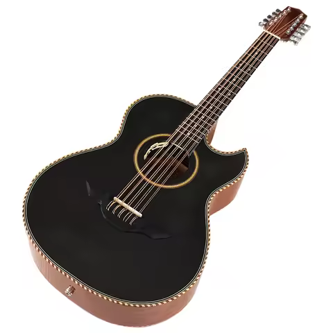 High glossy electric acoustic guitar 10 string Folk guitar sharpe angle design flame maple top with 