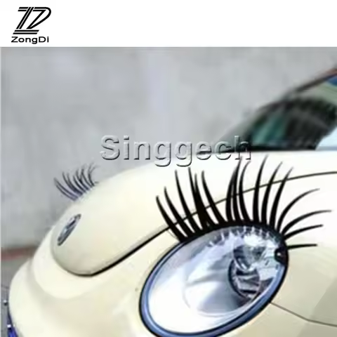 ZD 1Pair 3D Car Fake Eye Lash Stickers Headlight For BMW e46 e39 e36 Audi a4 b6 a3 a6 c5 Renault dus