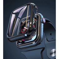 iWatch 41MM 45MM Series 7 Series7 8 9 smart watch full cover case + tempered glass Plastic frame scr