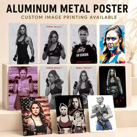 Ronda Rousey Printed Posters Personalized Metal Sign Victory Spirit Design Wall Art For Home Gym Tra