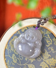 秒殺價 天然和田玉煙紫佛吊墜 雕工精緻