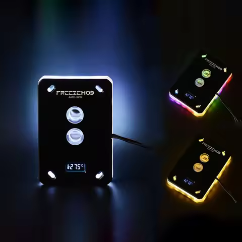 FREEZEMOD CPU Water Block With Thermometer Monitor For AMD AM5 AM4 AM3 AM2 CPU Water Cooler 5V ARGB 