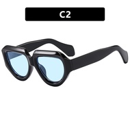 (GENTLE MOSCOT) Retro Irregular Punk Sunglasses Future Hiphop Shades For Men And Women