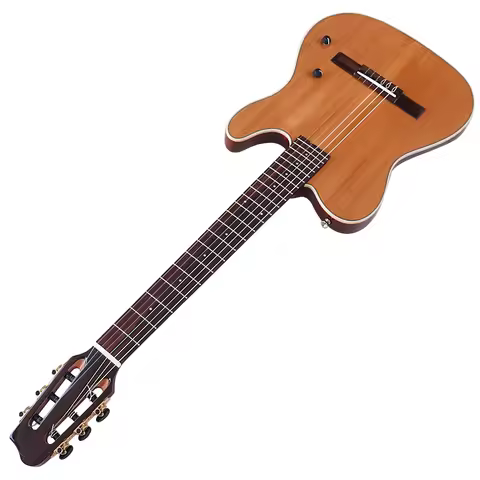 39inch Silent Classic Guitar 6 String Solid Spruce Top With Okoume Wood Back High Gloss Classic Sile