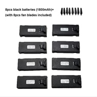 FUDESHE ดำ แบตเตอรี่ลิเธียม แบบสากล ความจุขนาดใหญ่ 3.7V1800mAh ใบมีดลม คุณภาพสูง สายชาร์จ USB สำหรับ