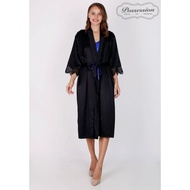 Impression Lingerie Set Slip & Robe/Kimono 80026 BK-EBL