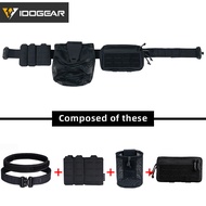 IDOGEAR 2 inch Tactical Belt Sets With Recycling Pouch With EDC Tool Pouch With 9mm & 556 Mag Pouch 