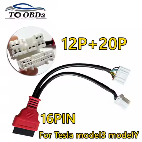 OBD2 16 Full Pins for Tesla Dedicated Cable Harness 12P+20P Double Head Conversion Line for Tesla 3 