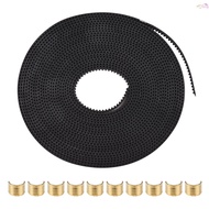 3D Printer Accessary 2GT Timing Belt Width 6mm 5M/16.4ft Length with 10 Brass Copper Buckle for Crea