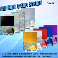Quaff Mirror Cardstock A4 250gsm (10pcs) Metallic Paper for DIY Crafts & Cricut Art Paper