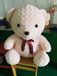 超大型 泰迪熊娃娃 粉紅色 玫瑰紋