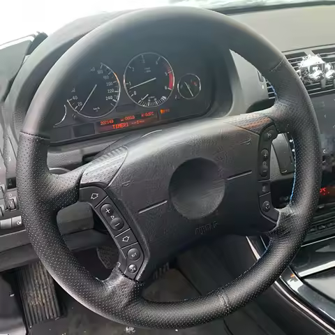 Custom Original Car Steering Wheel Cover For BMW E46 318i 325i E39 E53 X5 Leather Braid For Steering