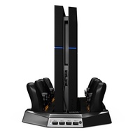 New Vertical Stand Dual Cooling Fan For PlayStation 4 Console four Charging Stations for Dual Shock4