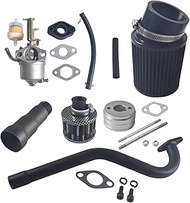 VCUJSUC Upgraded Carburetor Carb 58mm Air Filter Adapter Exhaust Pipe Header Stage 2 Kit For Coleman