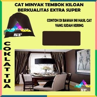 Cat Minyak Coklat Tua 1 kg / Cat yang paling bagus / Cat Minyak / Cat Anti Jamur / cat mengkilap / C