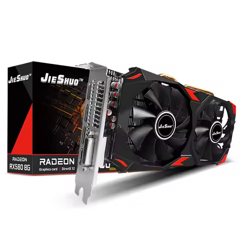 JIESHOU AMD Radeon RX590 GME 8G Graphics Card GDDR5 Video Memory 256Bit Gaming Card DVI+DP Interface