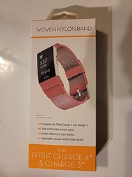 Pink Woven Nylon Wrist Band for Fitbit Charge 4 and Charge 3