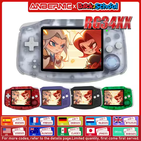 ANBERNIC NEW RG34XX Retro Game Console With 32G TF Card Portable Gaming Console 3.4 Inch IPS Screen 