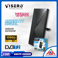 Antena TV Digital VISERO VAT-01 FHD DVB T2 Indoor Outdoor Kabel 10m