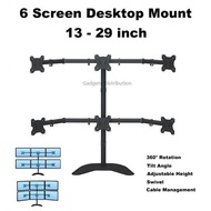 SM-2R-T072 13 to 29 Inch 6 Six Screen Monitor TV Mount Bracket Desk Stand Base Trading Tool 2728.1