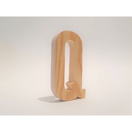 Natural Wood Handcrafted Letter-Q