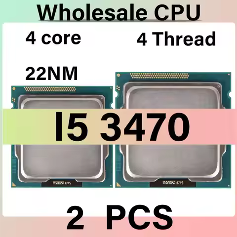 Second hand 2 PCS Core i5-3470 Quad Core 3.2GHz LGA1155 Desktop CPU Processor 1MB L2 6MB L3 Cache Su