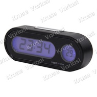 Jam Digital LED Dashboard Mobil Termometer Suhu Jam Backlight 2 In 1 Blacklight Biru Dengan Termomet